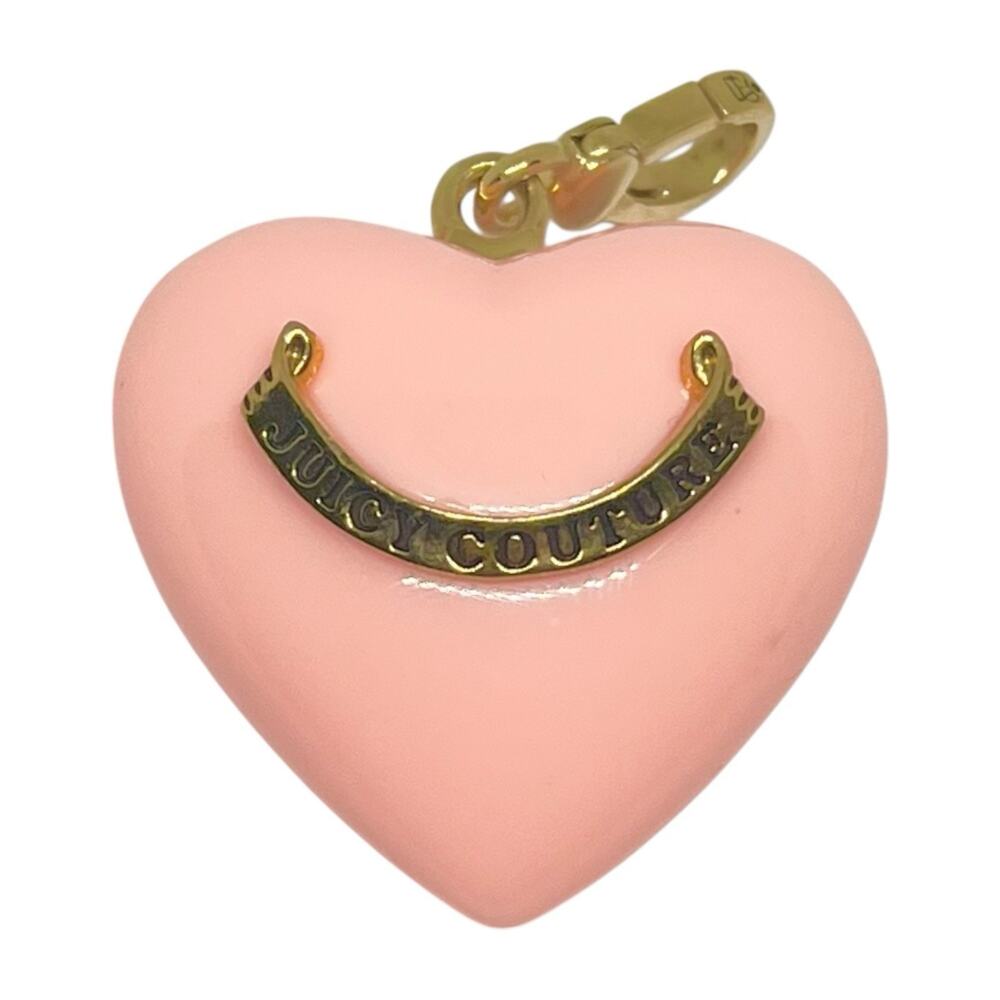 2000s Juicy Couture X Dylan’s Candy Bar Pink Y2K Lucite Puffy Heart Clip Charm - Picture 1 of 5